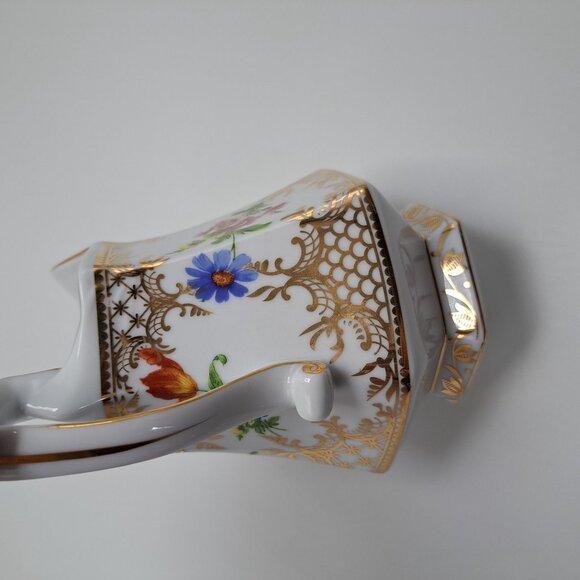 Royal Danube Ornate Floral Gold Trim Hexagonal Pitcher Pot - Picture 10 of 15